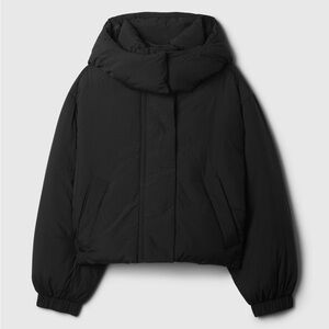 Gap NWT Cropped Duvet Wrapped Puffer in Black Size XSP
